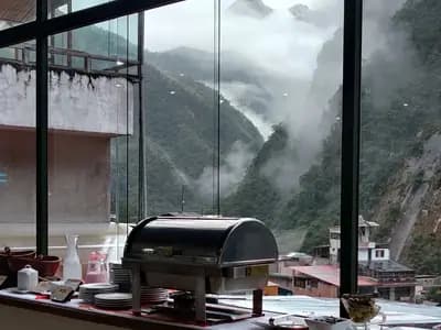 View from hotel breakfast buffet