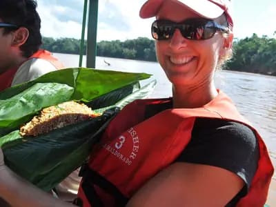 Lunch in a leaf. In the Amazon jungle of course