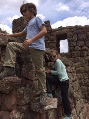 Kids hiking the Inca Trail