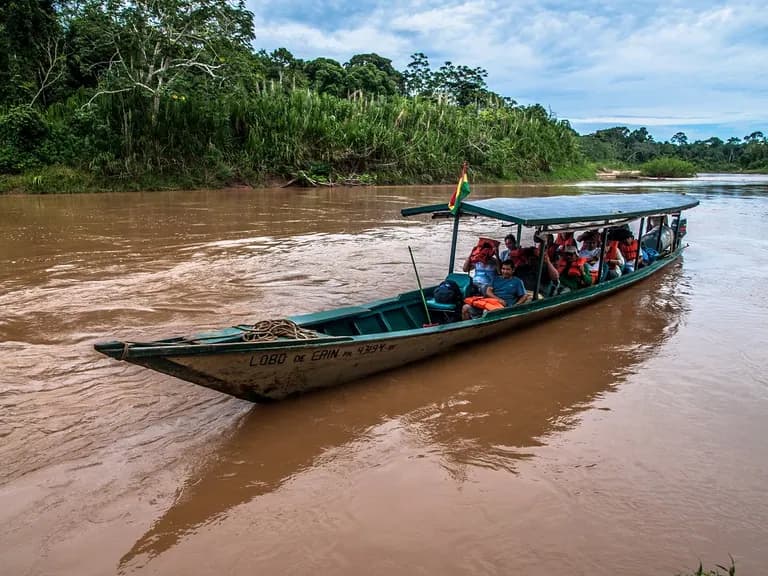 Peru Amazon Jungle motorized canoe