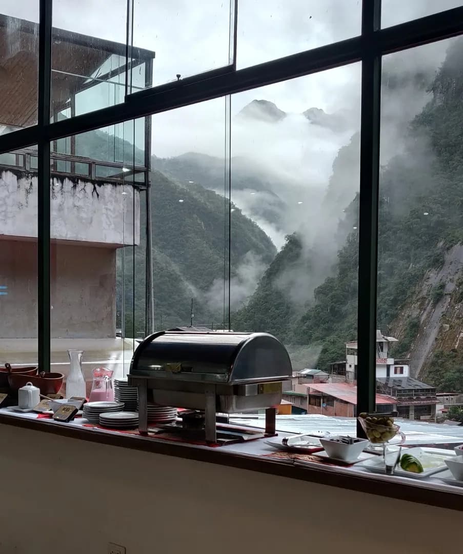 View from hotel breakfast buffet