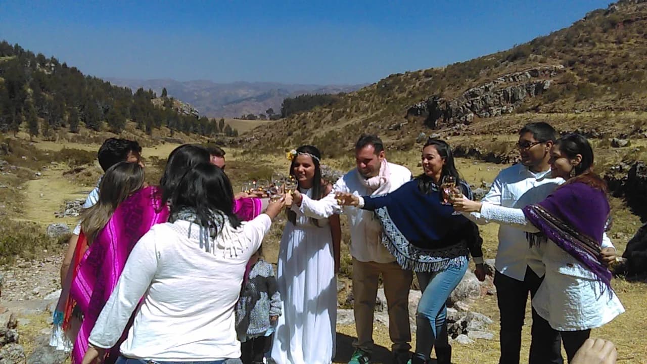 Family celebrates destination wedding in Peru