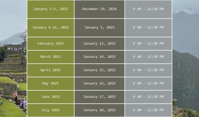 2025 Machu Picchu Entry Tickets Release Dates