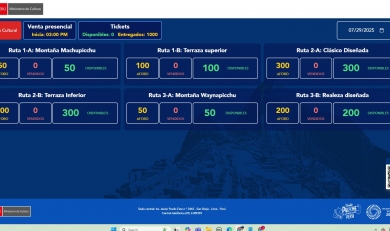 Real Time - In Person Ticket Sales at Machu Picchu